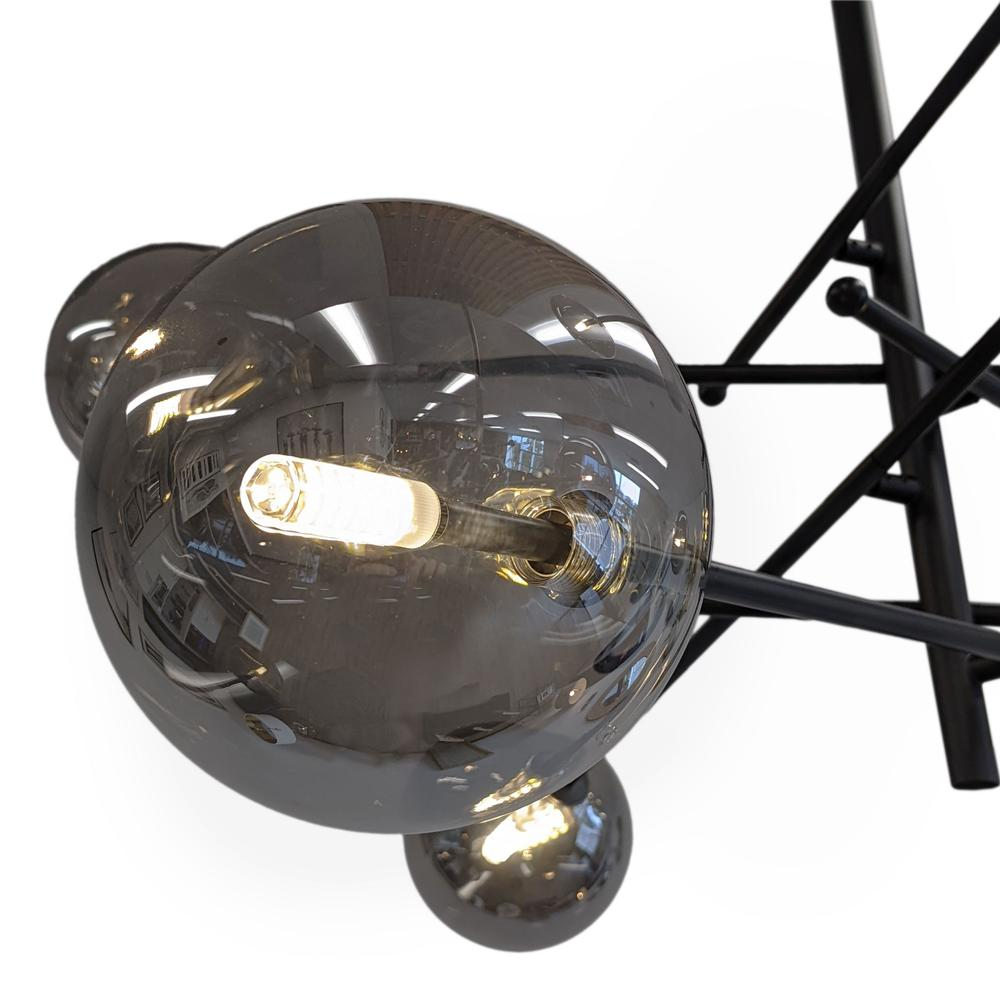 Javier 6 Light Black Metal and Glass Sputnik Chandelier