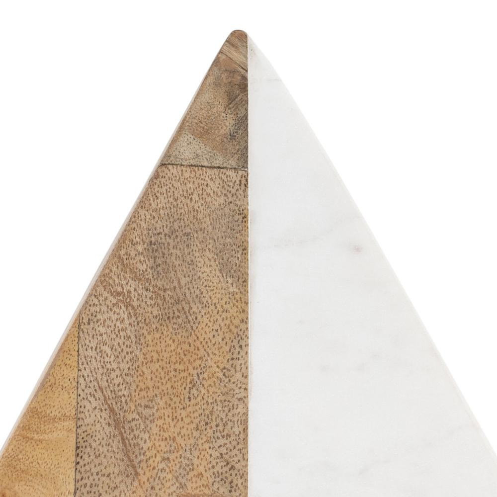 Zahara Wood and Marble Bookends, Set of 2