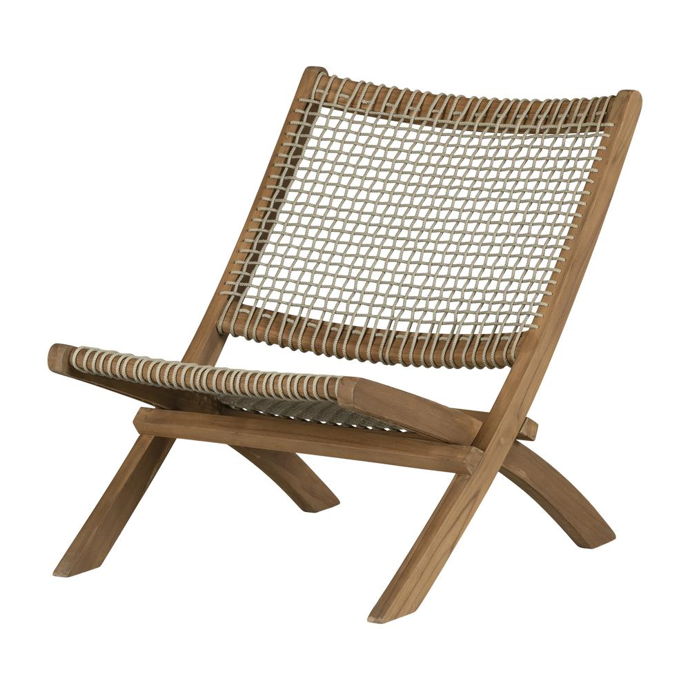 Balka Lounge Chair, Beige and Natural