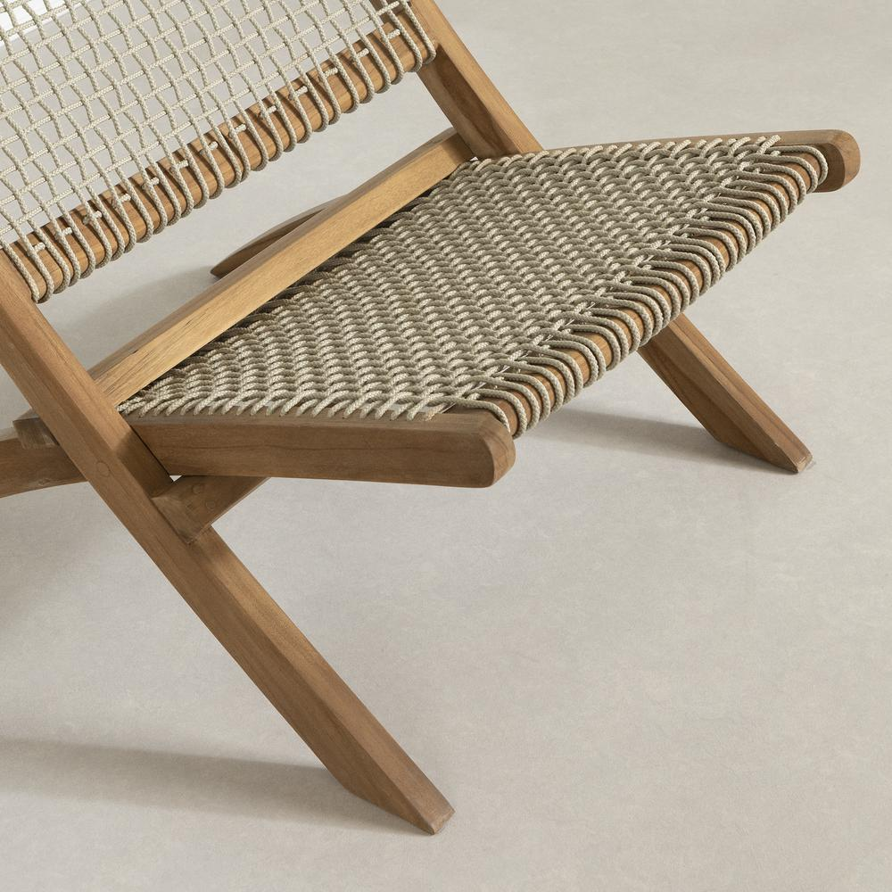 Balka Lounge Chair, Beige and Natural