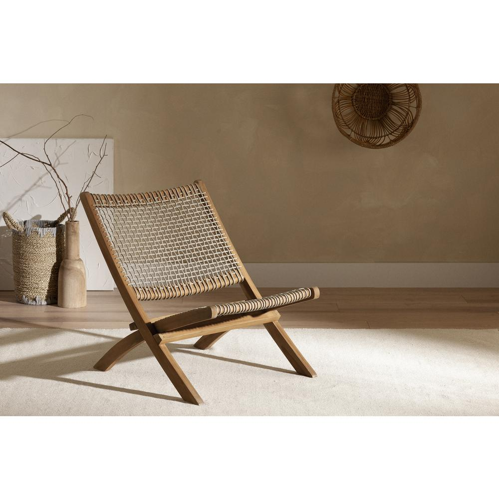 Balka Lounge Chair, Beige and Natural