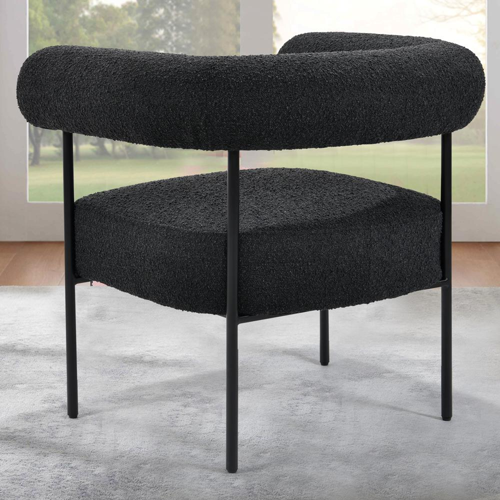 Shena Black Boucle Fabric with Black Leg Accent Chair