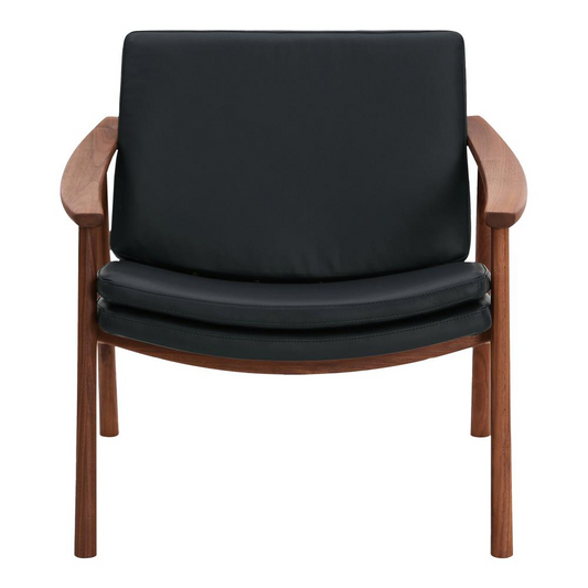 Harlowe Leather Lounge Chair Pebbled Black