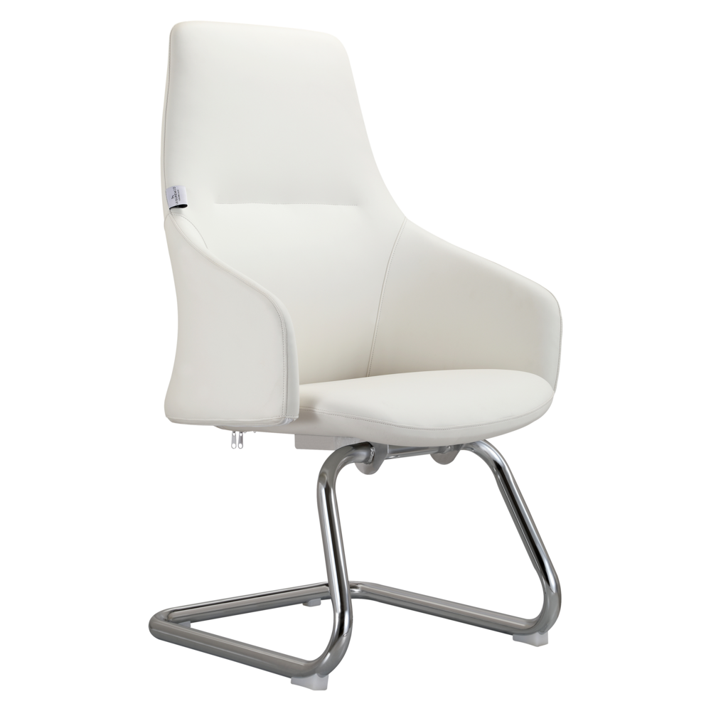 Celeste Series Guest Office Chair in White Leather