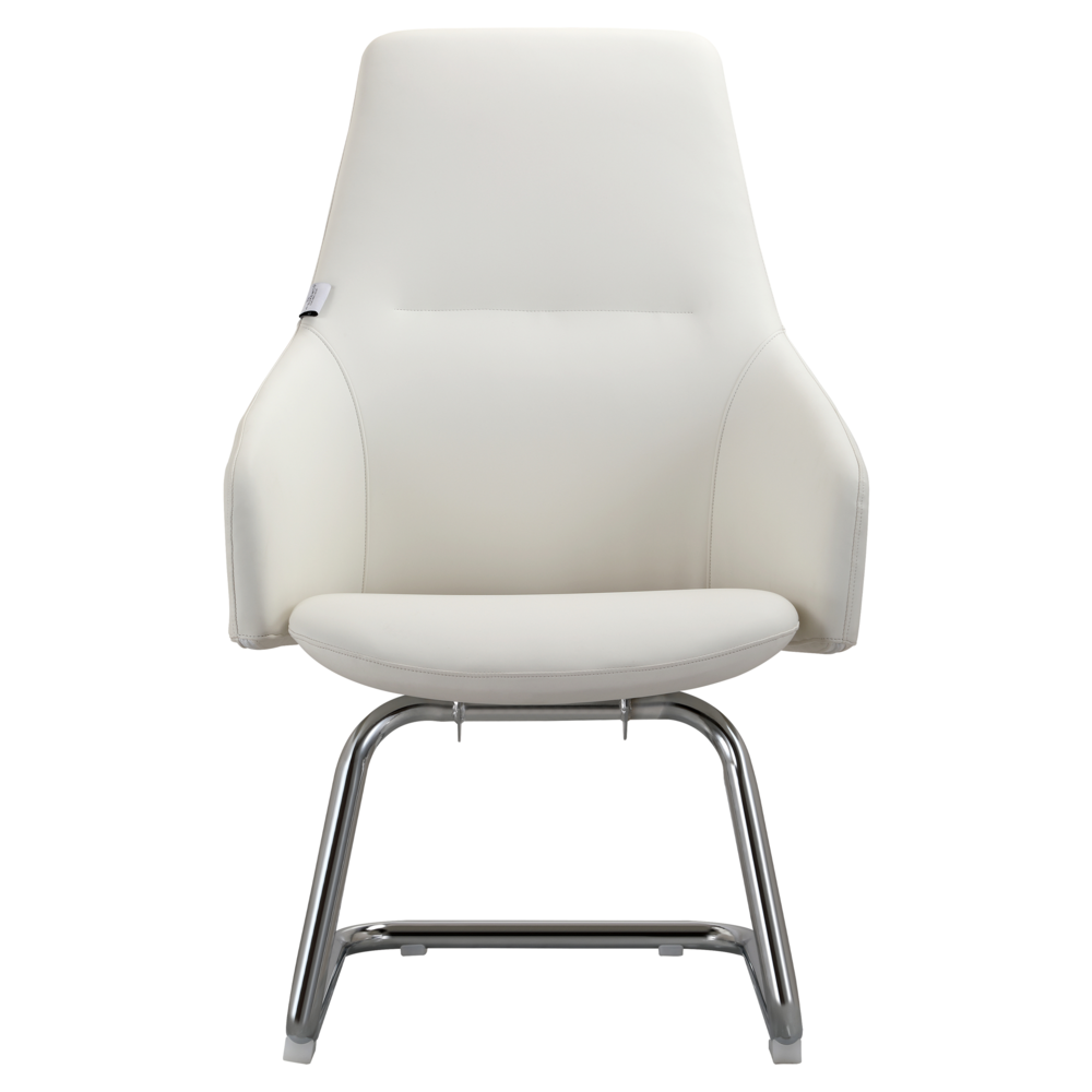 Celeste Series Guest Office Chair in White Leather