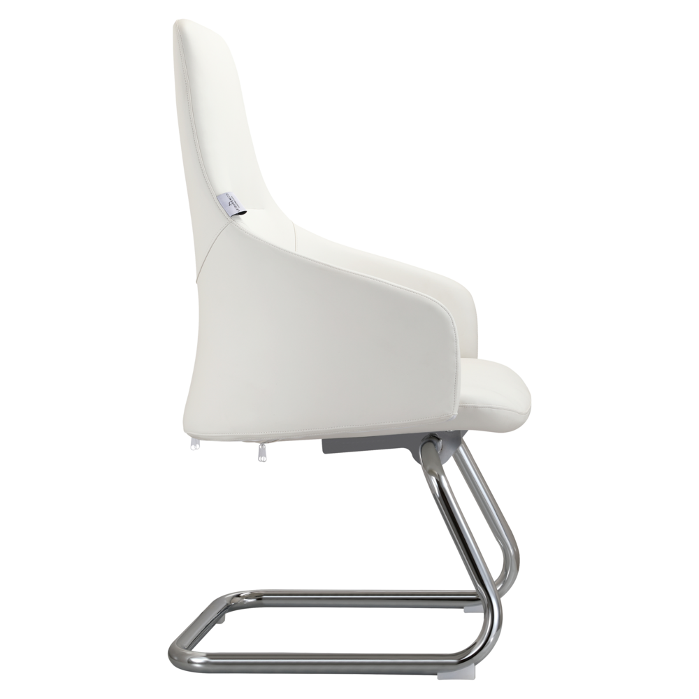 Celeste Series Guest Office Chair in White Leather