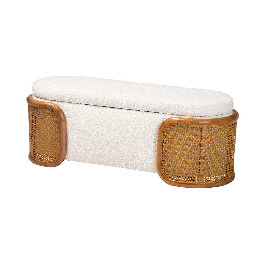 Basira Woven Rattan Storage Bench