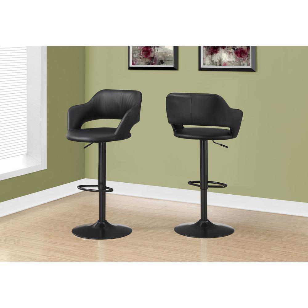 Bar Stool, Swivel, Bar Height, Adjustable, Black