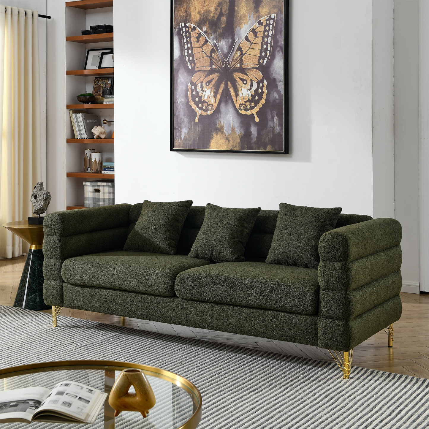 Oversized Deep 3 Seater Sherpa Sectional Sofa