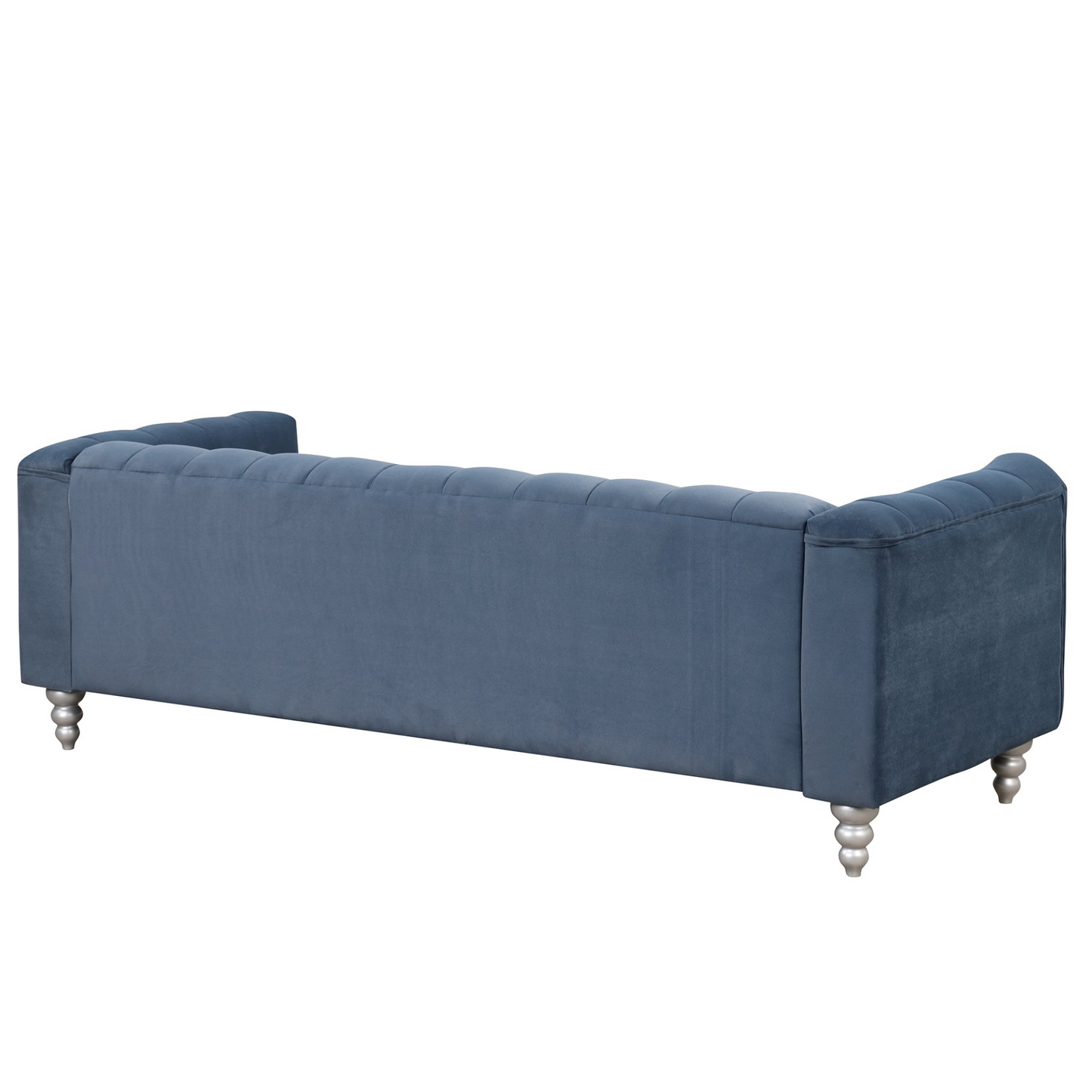 89" Modern Sofa Dutch Fluff Upholstered sofa with solid wood legs, buttoned tufted backrest,blue