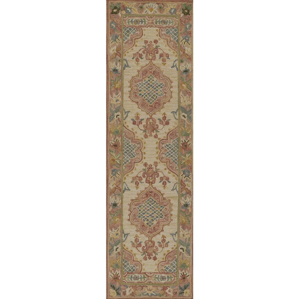 Traditional Runner Area Rug, Rose, 2'3" X 8' Runner