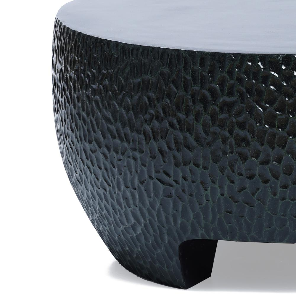 Mod Black Cement Round Outdoor Coffee Table