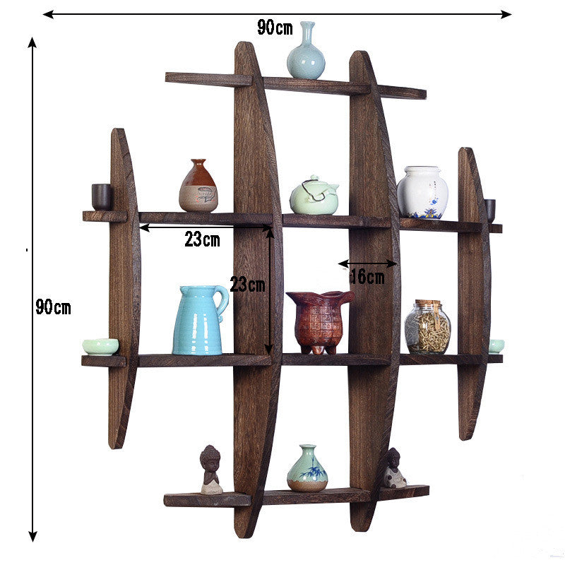 Wall-mounted Solid Wood Wall-mounted Tea Cup Holder