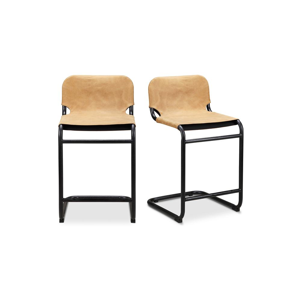 Baker Counter Stool Sunbaked Tan Leather -Set Of Two