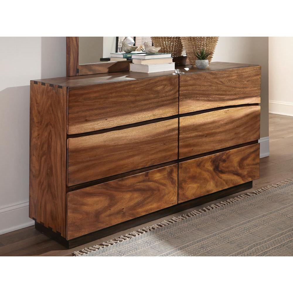 Winslow 6-drawer Dresser Smokey Walnut and Coffee Bean