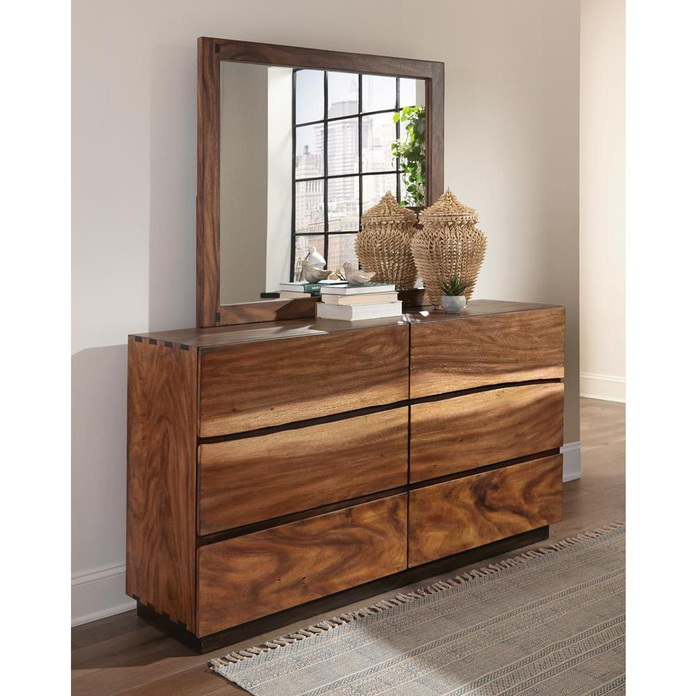 Winslow 6-drawer Dresser Smokey Walnut and Coffee Bean