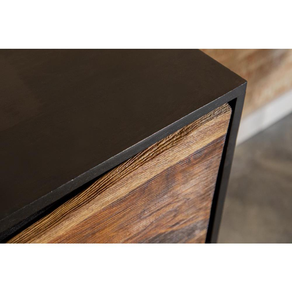 Zara 2-drawer Accent Cabinet Black Walnut and Gold