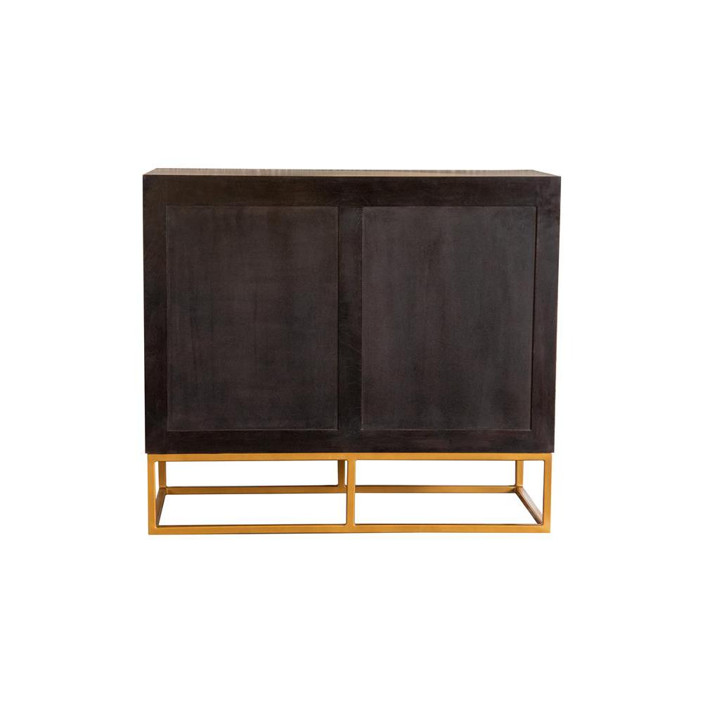 Zara 2-door Accent Cabinet Black Walnut and Gold