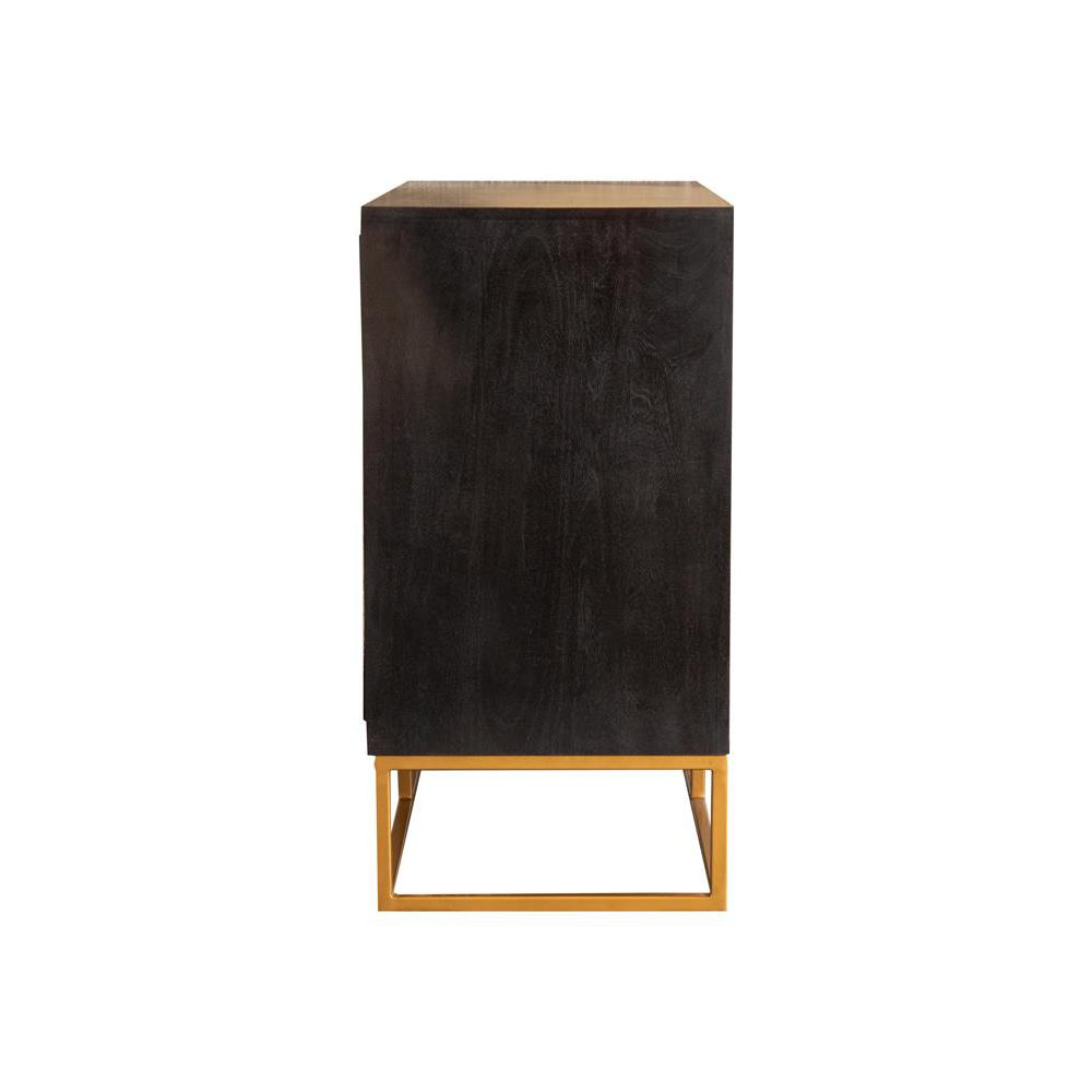 Zara 2-door Accent Cabinet Black Walnut and Gold