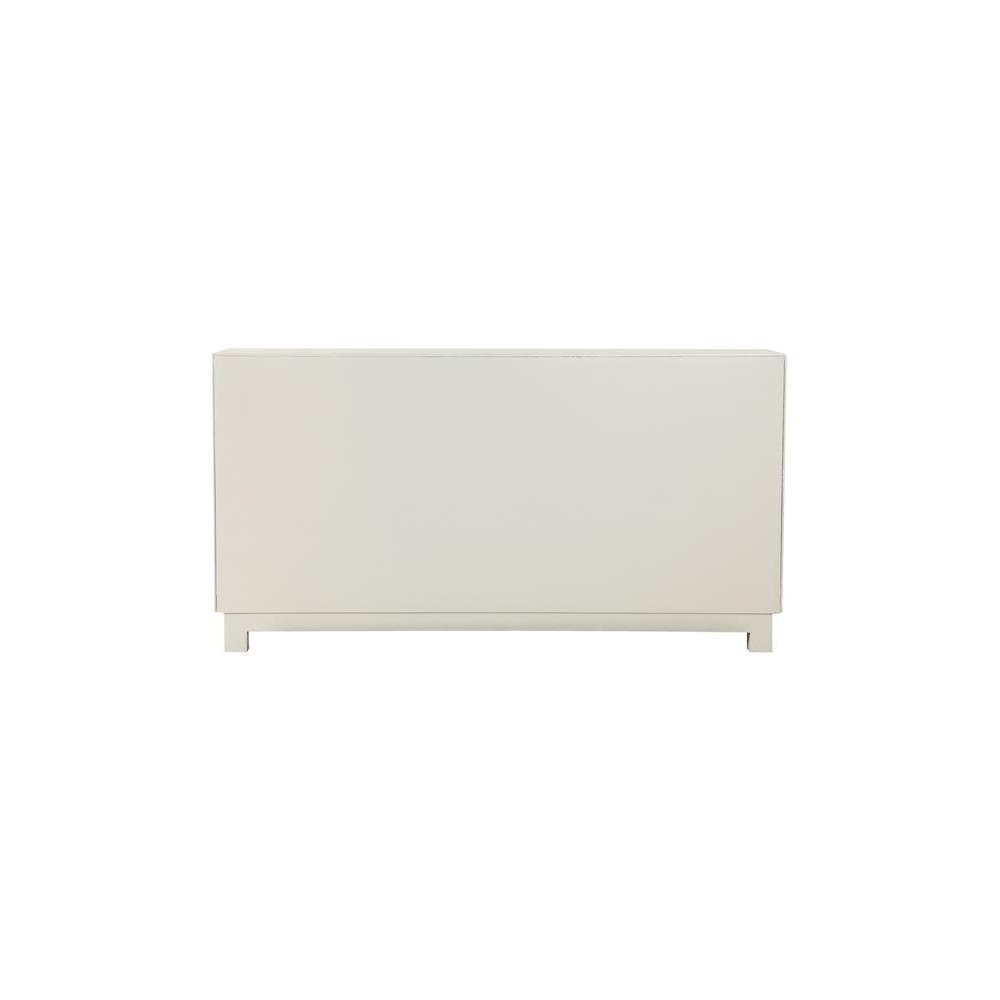 Voula Rectangular 4-door Accent Cabinet White and Gold