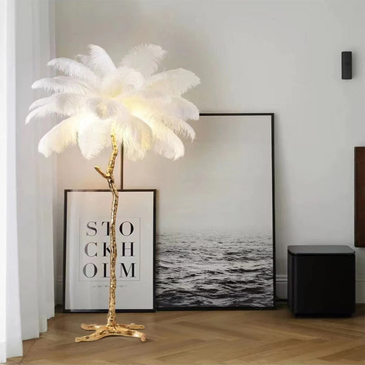 Decorative Resin Feather Floor Lamp For Living Room And Bedroom