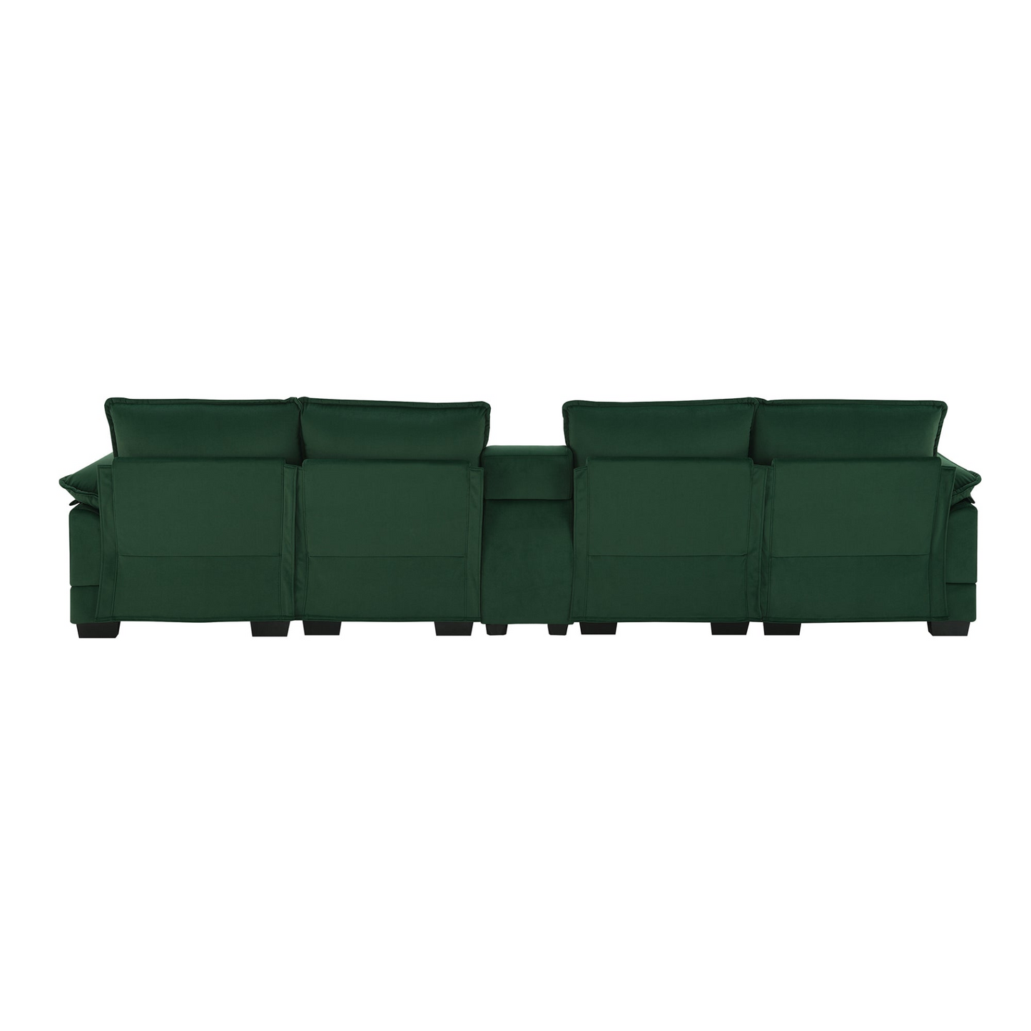 123*55" Modern U-shaped Sofa with Console,Cupholders and USB Ports,6-seat Upholstered Symmetrical Indoor Furniture,Sleeper Couch Set with Chaise for Living Room,Apartment,5 Colors