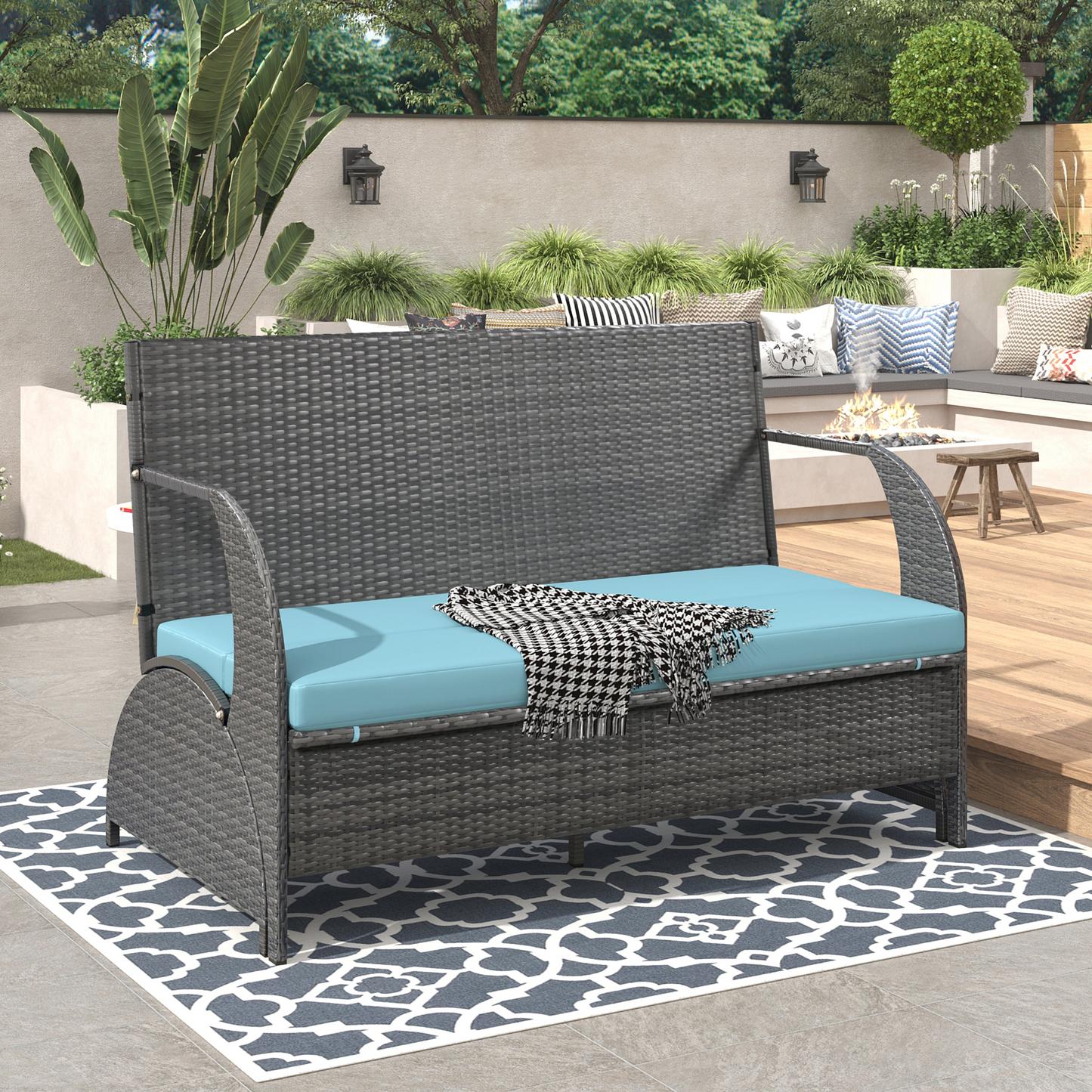 Outdoor Loveseat and Convertible to four seats and a table