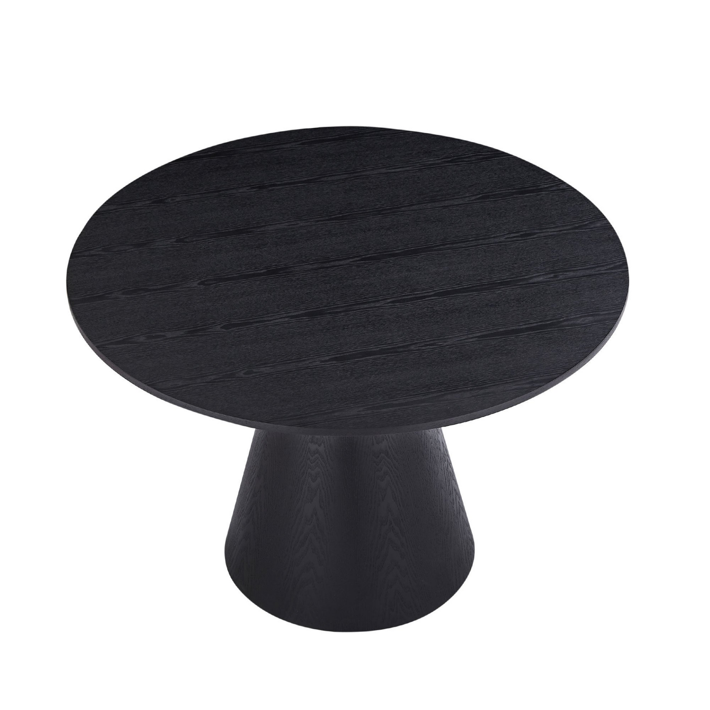 47.24'' Round Dining Table, Modern Kitchen Table Circular MDF Finish Tabletop for Leisure Coffee Table ,BLACK