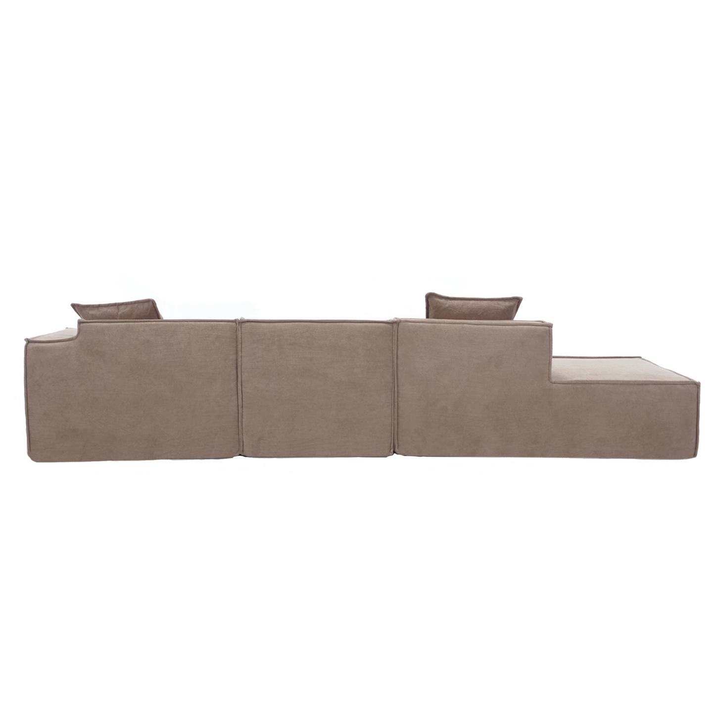 Modular combination living room sofa set, modern minimalist sofa, free installation sofa, L-shaped, Italian minimalist tofu block sofa,  Right-Hand Facing,Light Brown