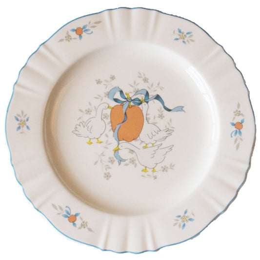 Vintage French Cygnet Ceramic Floral Plate