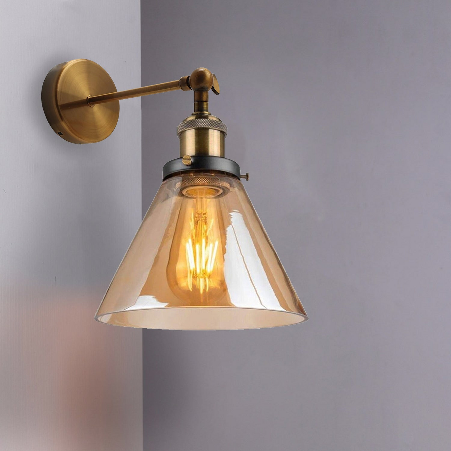 Industrial Retro Vintage Style Adjustable Glass Wall Light Sconce Lamp Fitting~2698