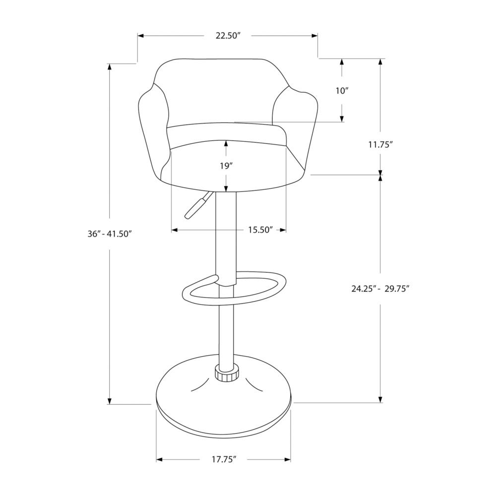 Bar Stool, Swivel, Bar Height, Adjustable, Black