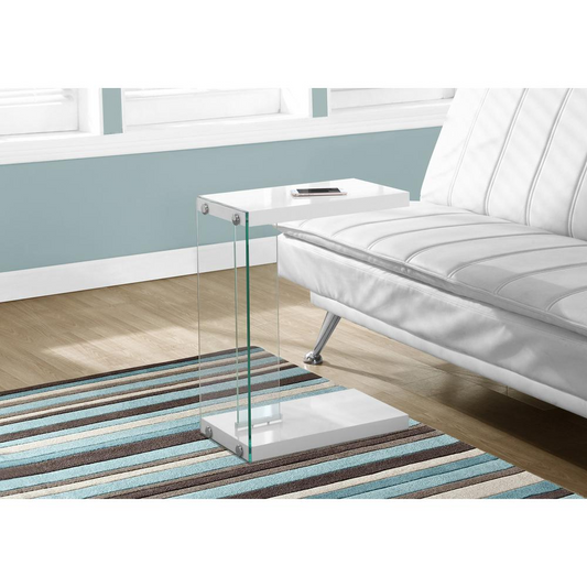 Glossy White and Tempered Glass Coffee Table