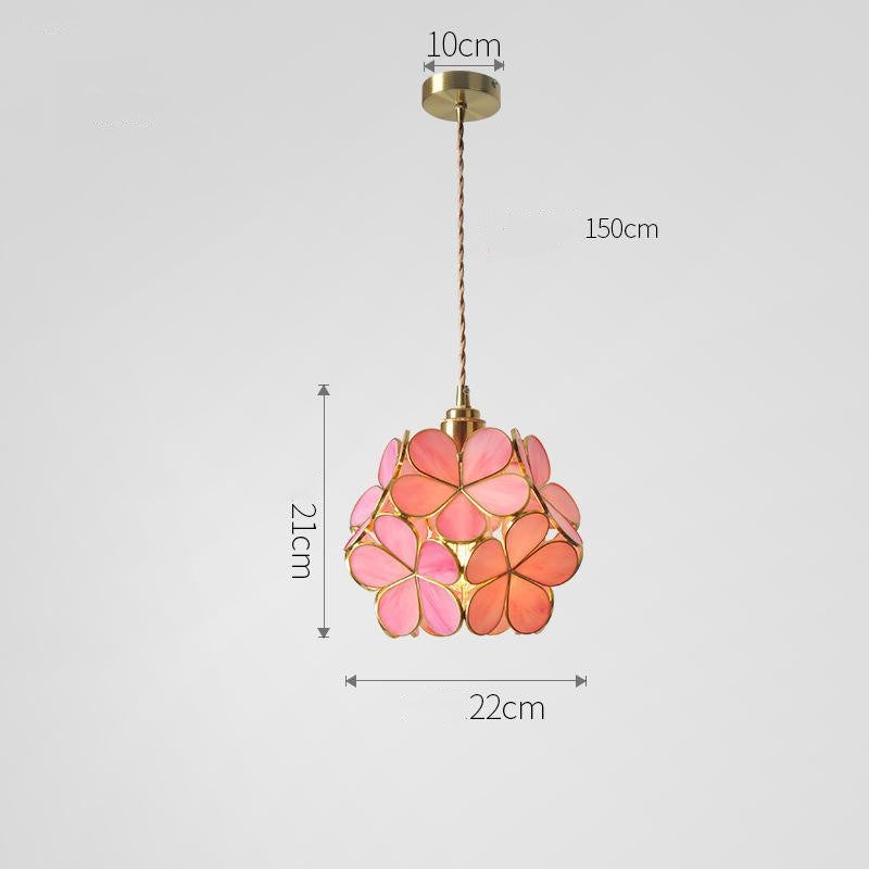 Japanese Creative Chandelier Brass Handmade Glass Petals