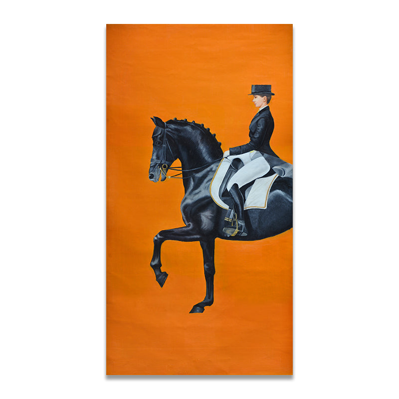 Classic Modern Orange Racehorse Canvas Print Poster