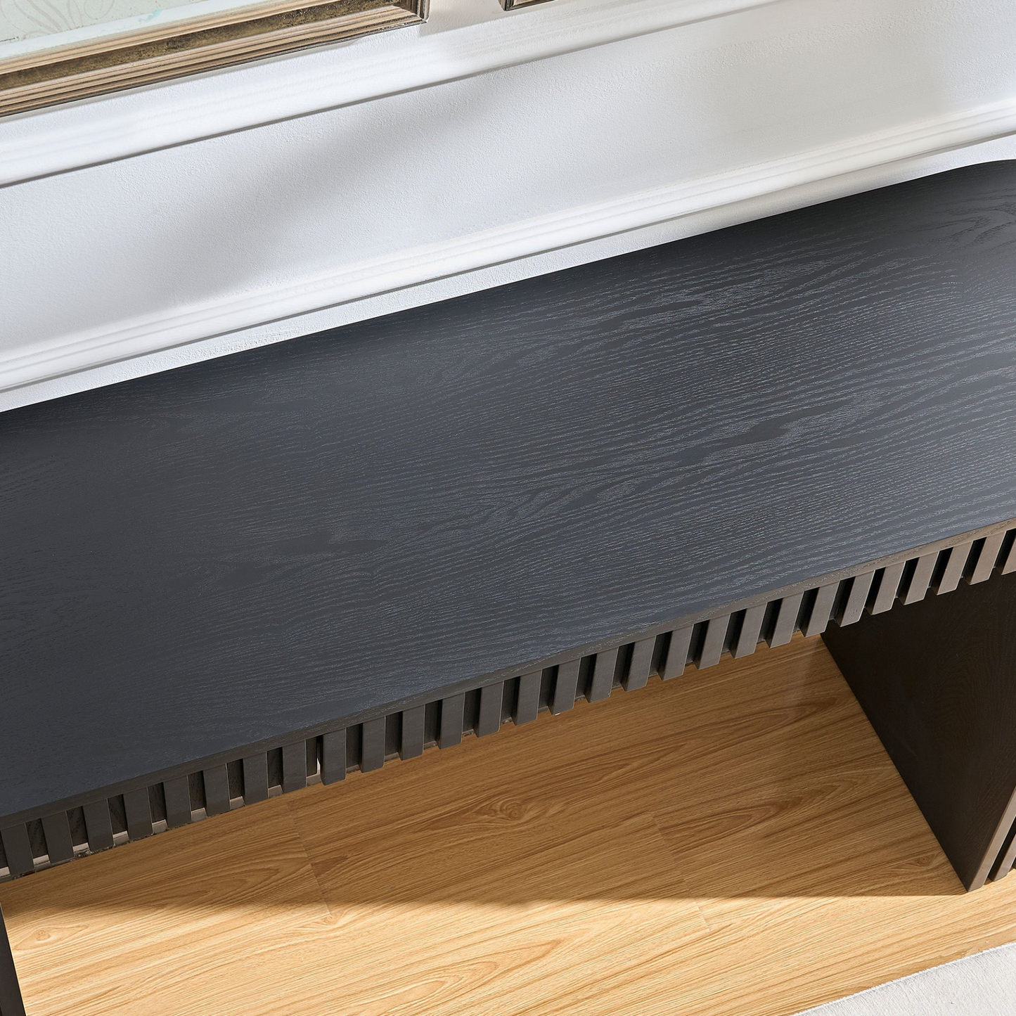 59.05'' Modern Console Table with Drawer for Entryway with Unique Vertical Stripe Design for Living Room Hallway Foyer Entrance Study,BLACK