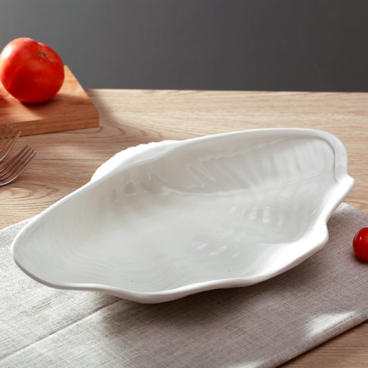 Clam Shell Pure White Ceramic Dishes