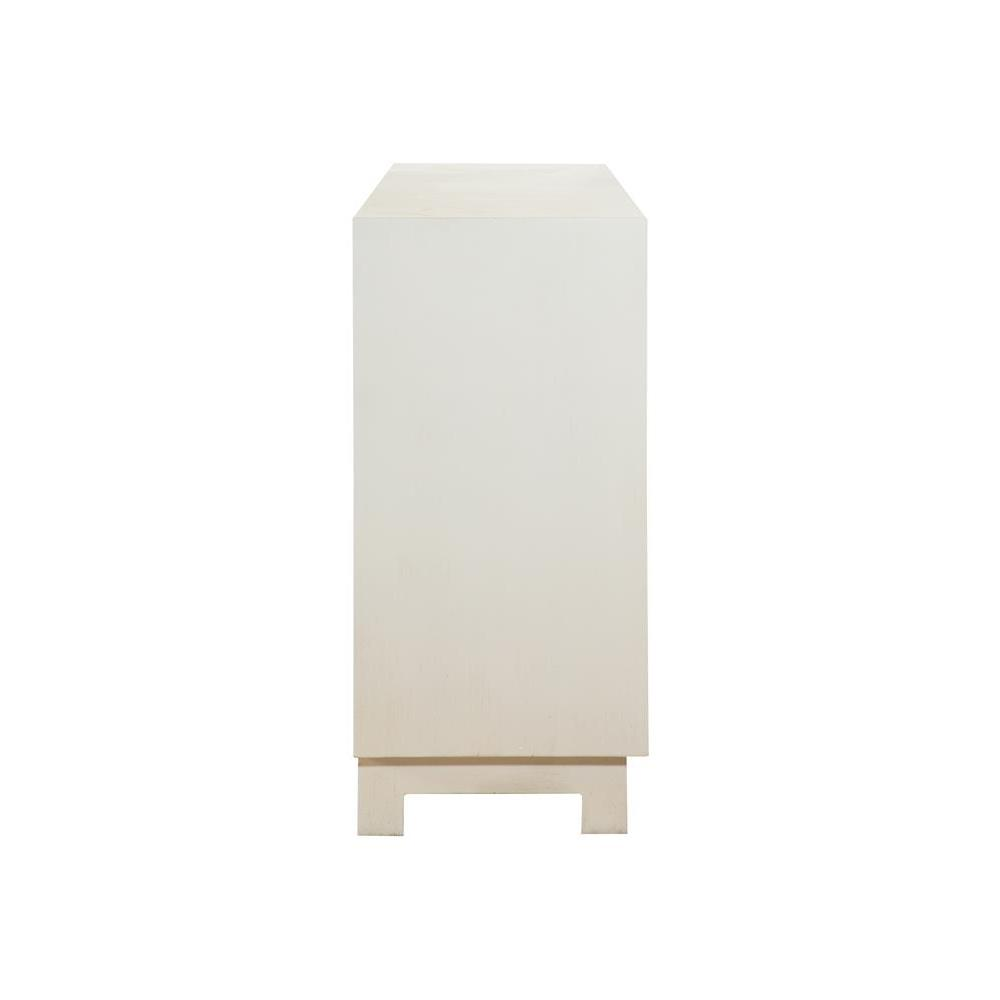 Voula Rectangular 4-door Accent Cabinet White and Gold