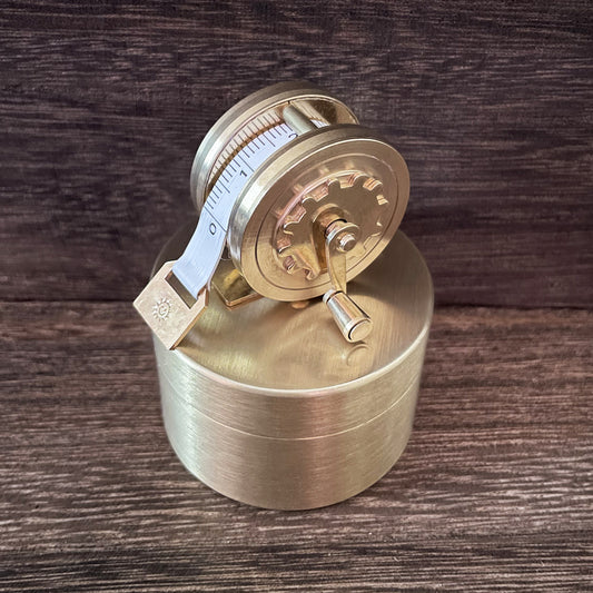 Vintage Mini Brass Hand-Crank Tape Measure