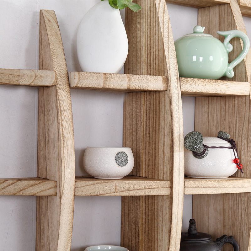 Wall-mounted Solid Wood Wall-mounted Tea Cup Holder