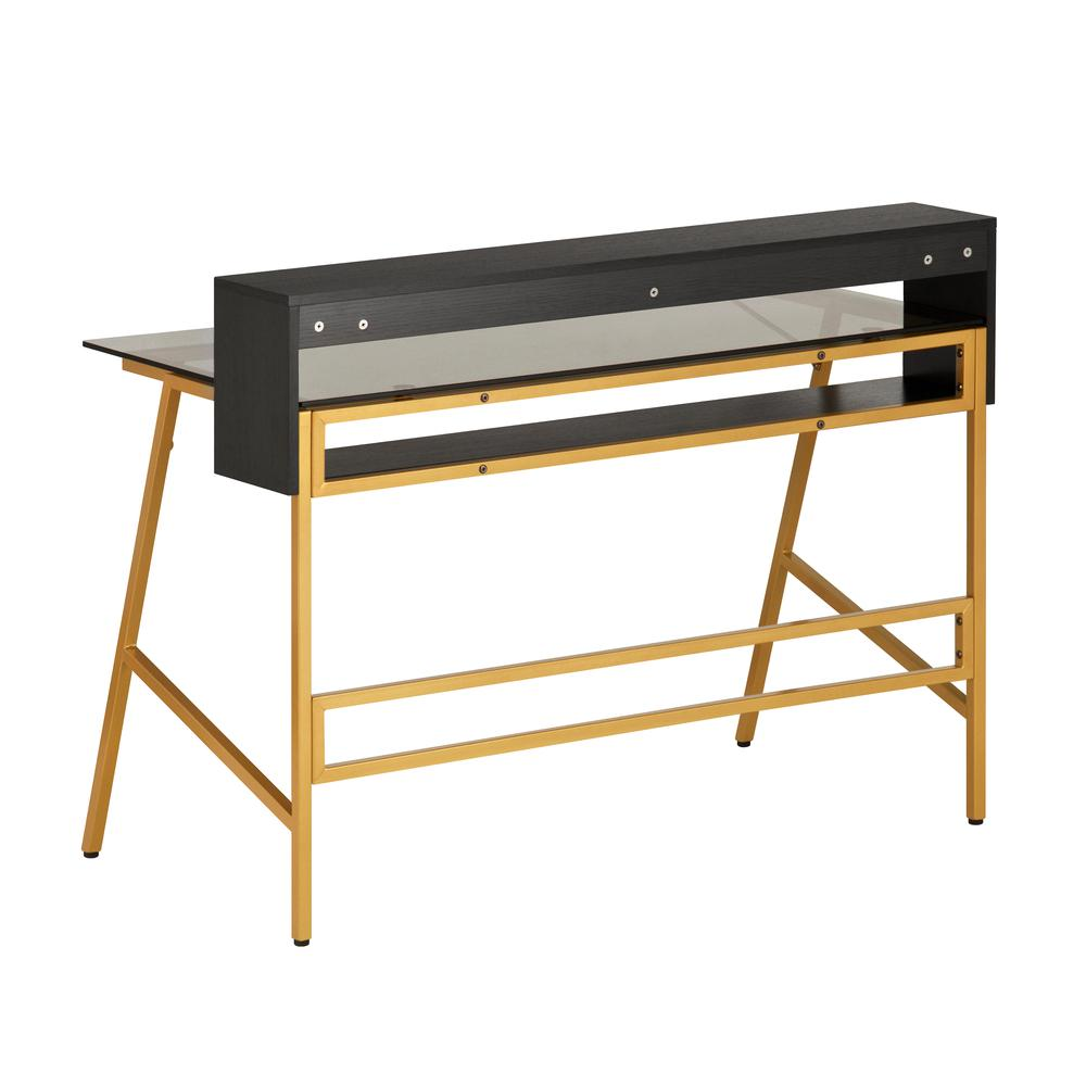 Techni Mobili Home Office Writing Desk wih riser, Gold