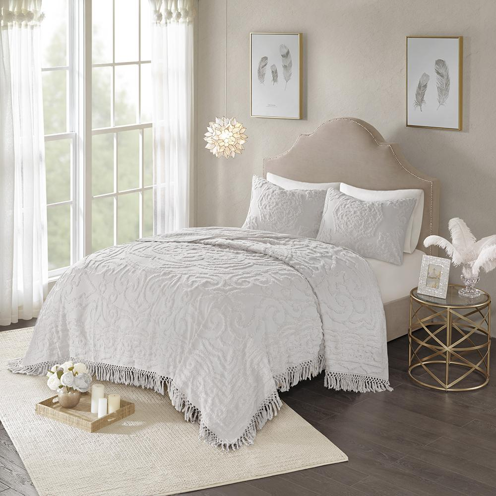 100% Cotton Tufted Chenille Coverlet Set