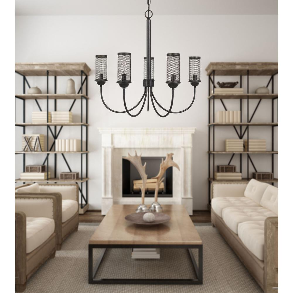 Fulton Metal Chandelier With Mesh Metal Shade