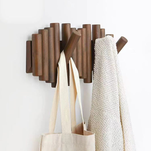 Nordic Solid Wood Hanger Wall Coat Rack Punch-free