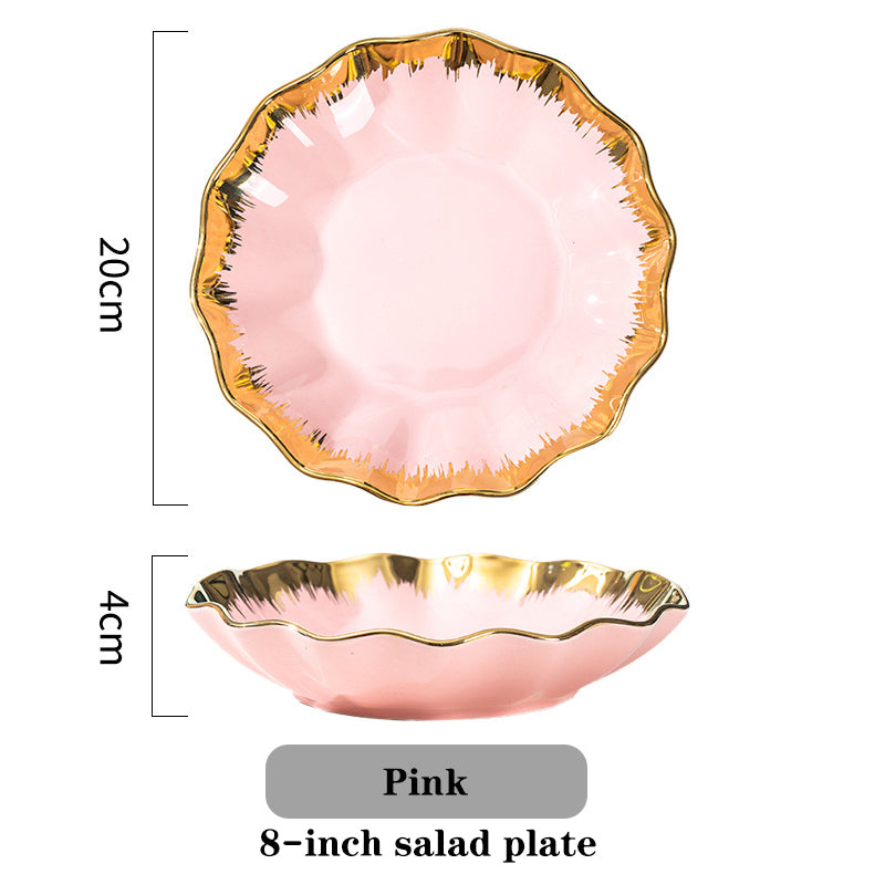 Retro Pastel with Gold Ceramic Tableware