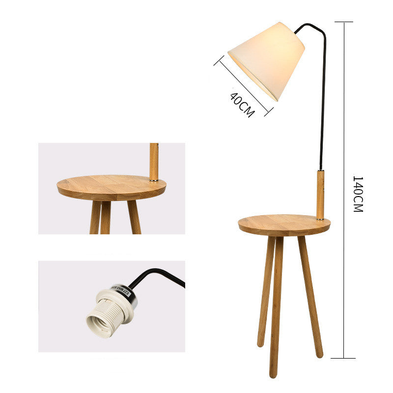 Modern Minimalist Living Room Vertical Wooden Coffee Table Floor Lamp