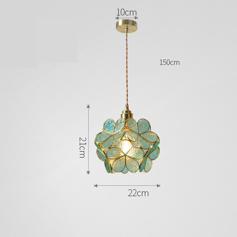 Japanese Creative Chandelier Brass Handmade Glass Petals