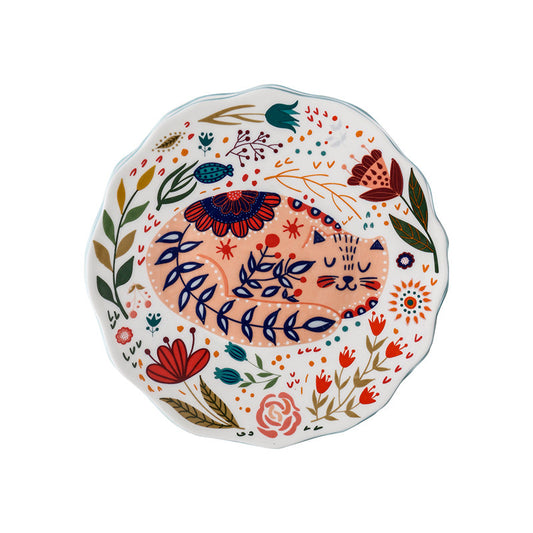 Lucky Cat Round Plate