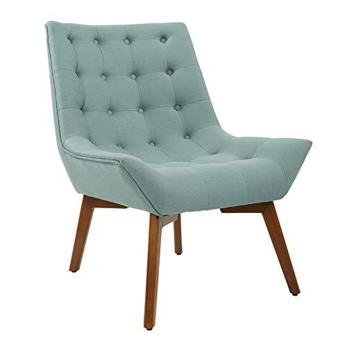 Shelly Tufted Chair Dining Room Office Retro Mid-Century Accent Chair Light Blue Tufted