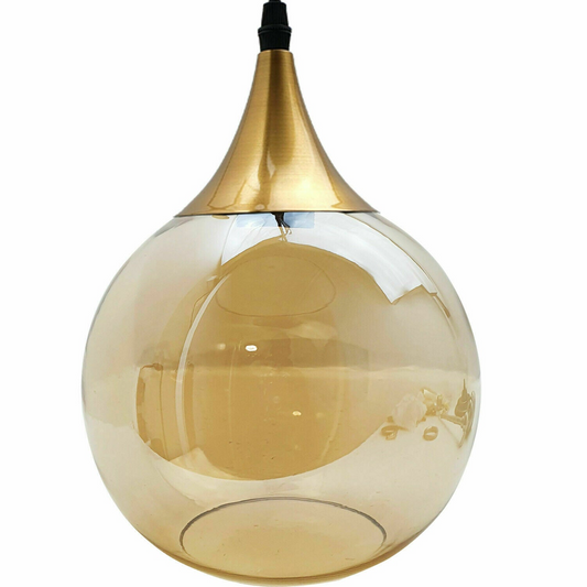 Globe glass lampshade Replacement indoor amber vintage ceiling Pendant light~2593